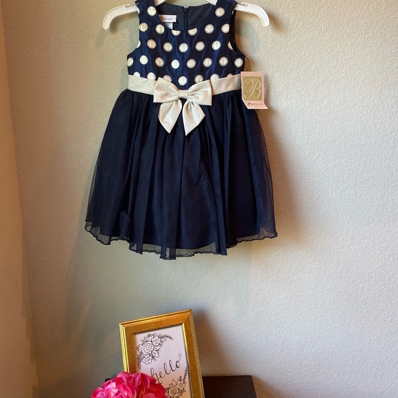 Beautiful navy blue toddler dress - Picture 3 of 3